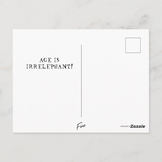 Funny Elephant Age Irrelevant Blue Happy Birthday Briefkaart (Achterkant)