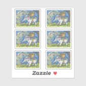 FUNNY ELEPHANT BLOWING AUTUMN VERLAAT IN BASKET STICKER (Vel)