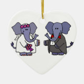 Funny Elephant Bride and Groom Wedding Design Keramisch Ornament (Voorkant)