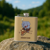 Funny Elephant Emergency Booze Cowboy Cartoon Heupfles