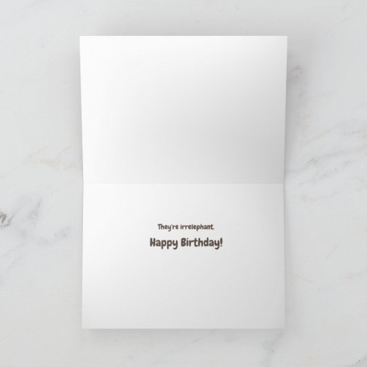 Funny Elephant for Ageing Senior Birthday Kaart (Binnen)