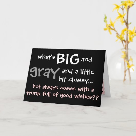 Funny Elephant Get Well Kaart, krijg een goede oli Kaart (Gele Bloem)