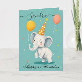 Funny Elephant Happy Birthday Kaart (Voorkant)