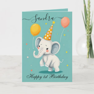 Funny Elephant Happy Birthday Kaart