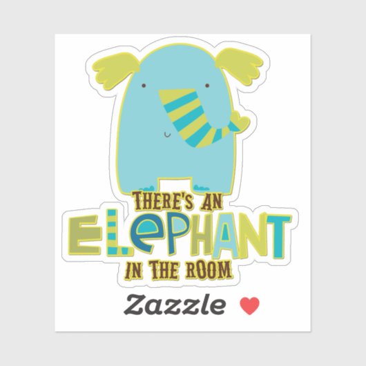 Funny Elephant in het kamerkanaal Sticker (Vel)