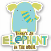 Funny Elephant in het kamerkanaal Sticker (Voorkant)