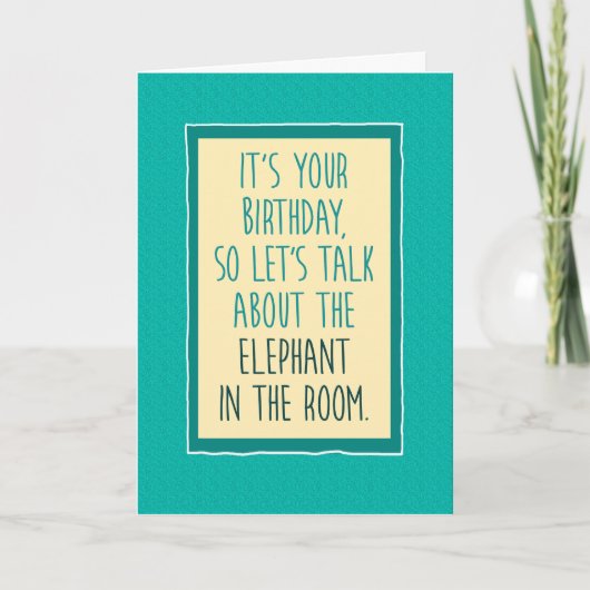 Funny Elephant in Room Birthday Kaart (Voorkant)