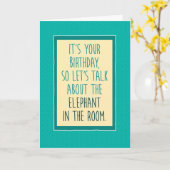 Funny Elephant in Room Birthday Kaart (Gele Bloem)