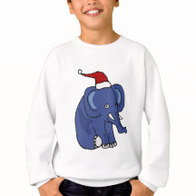 Funny Elephant in Santa Hat-kerstkunst