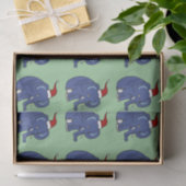 Funny Elephant in Santa Hat Tissue Paper Tissuepapier (Geschenk)