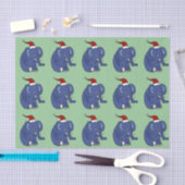 Funny Elephant in Santa Hat Tissue Paper Tissuepapier (Craft)
