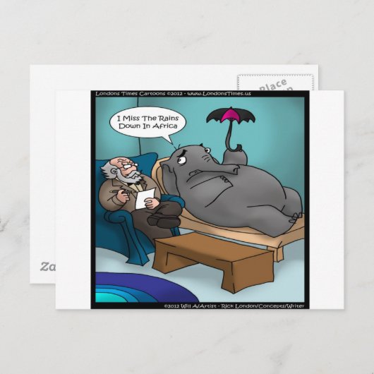 Funny Elephant in Therapie Briefkaart (Voorkant / Achterkant)