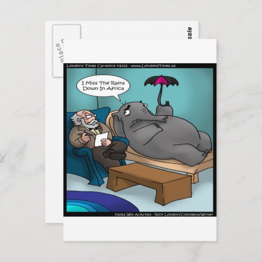 Funny Elephant in Therapie Briefkaart (Voorkant / Achterkant)