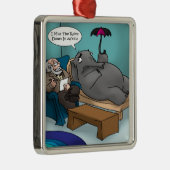 Funny Elephant in Therapie Metalen Ornament (Rechts)