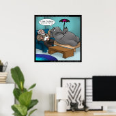 Funny Elephant in Therapy Poster (Thuiskantoor)