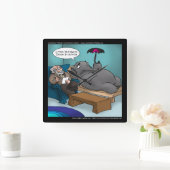 Funny Elephant in Therapy Wall Clock Vierkante Klok (Huis)