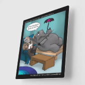 Funny Elephant in Therapy Wall Clock Vierkante Klok (Hoek)