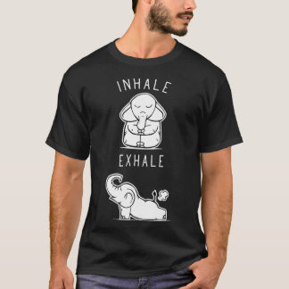 Funny Elephant Inhale Ehale Yoga friends T-shirt