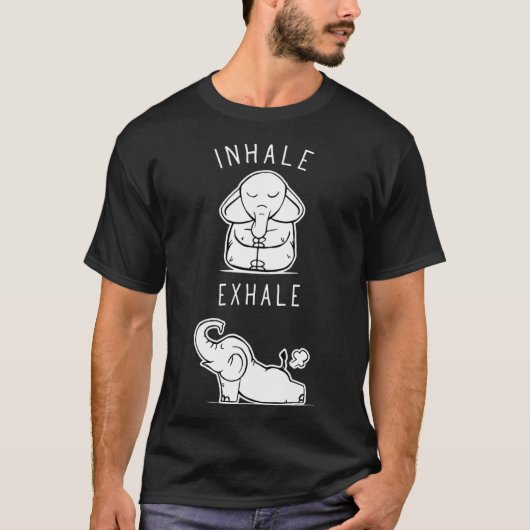 Funny Elephant Inhale Ehale Yoga friends T-shirt (Voorkant)