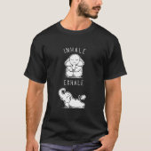 Funny Elephant Inhale Exhale Yoga Fitted V-Neck T-shirt (Voorkant)