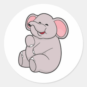 Funny Elephant Ronde Sticker
