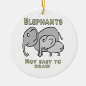 Funny Elephants Keramisch Ornament (Voorkant)