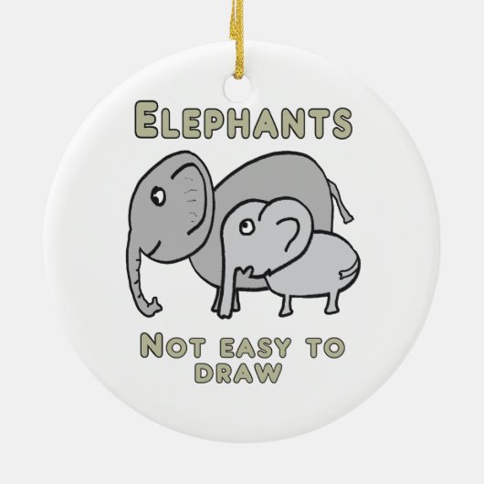 Funny Elephants Keramisch Ornament (Achterkant)