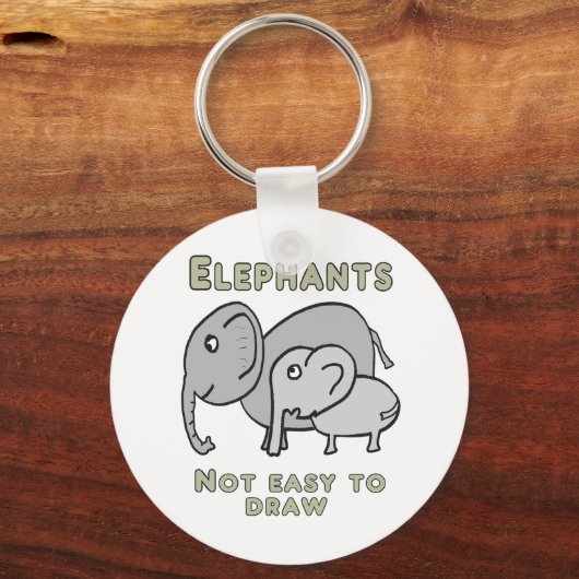 Funny Elephants Sleutelhanger (Voorkant)