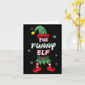 Funny Elf Christmas Pajamas Pjs Matching Family Gr Kaart (Gele Bloem)