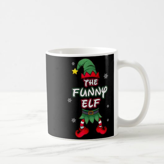 Funny Elf Christmas Pajamas Pjs Matching Family Gr Koffiemok (Rechts)