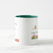 Funny elf coffee mug with your customizable face mok (Midden)