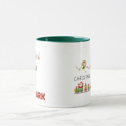 Funny elf coffee mug with your customizable face mok (Midden)