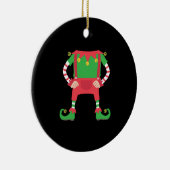 Funny Elf costume Funny Santa Kerstmis Keramisch Ornament (Rechts)