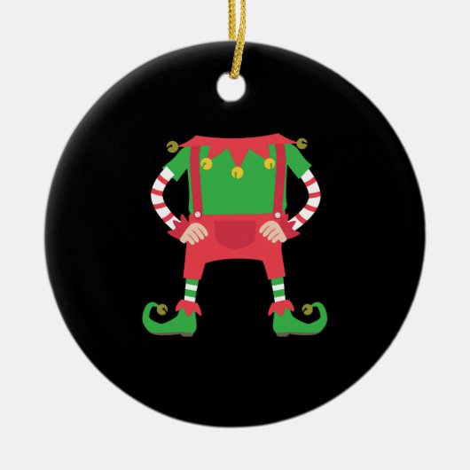 Funny Elf costume Funny Santa Kerstmis Keramisch Ornament (Voorkant)