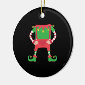 Funny Elf costume Funny Santa Kerstmis Keramisch Ornament (Links)
