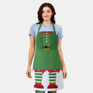 Funny Elf Costume Green en Red  Schort