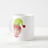 Funny Elf Face kerstMok Koffiemok (Voorkant links)