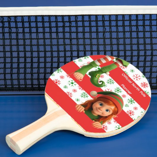 Funny Elf Face & Legs | North Pole Fun Christmas  Tafeltennisbatje (Insitu)