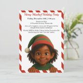 Funny Elf Faces | North Pole Fun Christmas Party  Kaart (Staand voorkant)