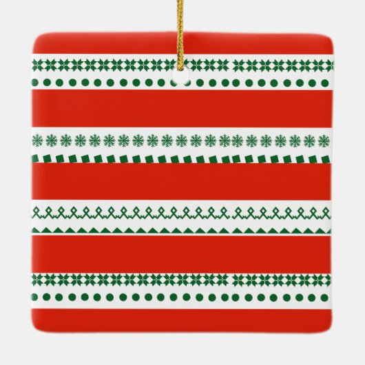 Funny Elf Familie van Vijf Foto Rood Kerst Keramisch Ornament (Achterkant)