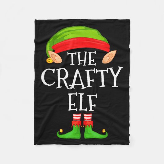 Funny Elf Family Christmas Crafty Elf Sweater Matc Fleece Deken (Voorkant)