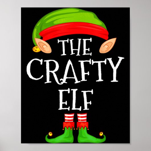 Funny Elf Family Christmas Crafty Elf Sweater Matc Poster (Voorkant)