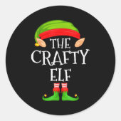 Funny Elf Family Christmas Crafty Elf Sweater Matc Ronde Sticker (Voorkant)