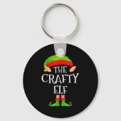 Funny Elf Family Christmas Crafty Elf Sweater Matc Sleutelhanger (Voorkant)
