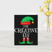 Funny Elf Family Christmas Creative Elf Sweater Me Kaart (Gele Bloem)