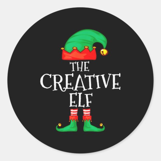 Funny Elf Family Christmas Creative Elf Sweater Me Ronde Sticker (Voorkant)