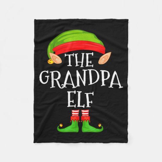 Funny Elf Family Christmas Grandpa Elf Sweater Mat Fleece Deken (Voorkant)