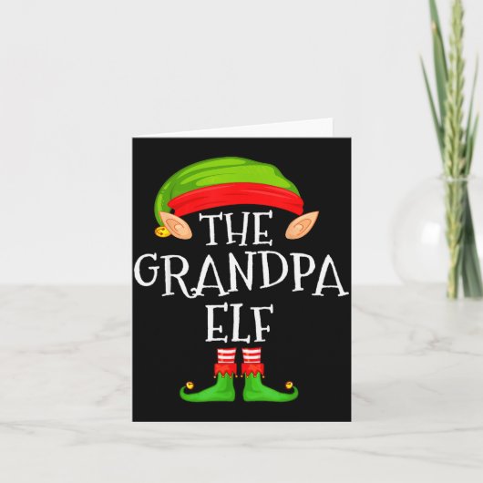 Funny Elf Family Christmas Grandpa Elf Sweater Mat Kaart (Voorkant)