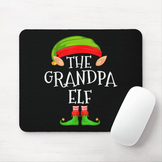 Funny Elf Family Christmas Grandpa Elf Sweater Mat Muismat (Met muis)