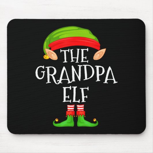 Funny Elf Family Christmas Grandpa Elf Sweater Mat Muismat (Voorkant)